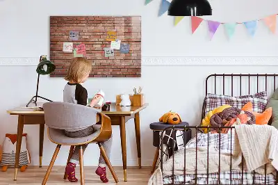 Pizarra magnética para dibujar diseño de pared de ladrillo