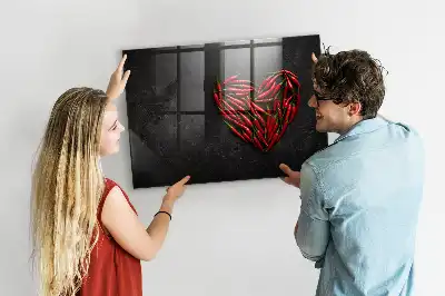Pizarra magnética para dibujar diseño de corazón de pimientos