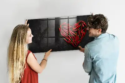 Pizarra magnética para dibujar diseño de corazón de pimientos