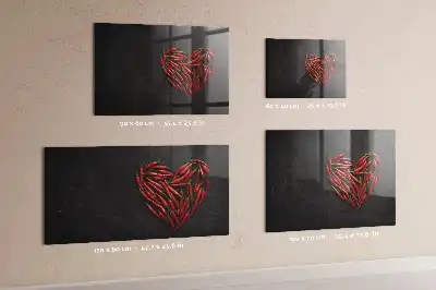 Pizarra magnética para dibujar diseño de corazón de pimientos