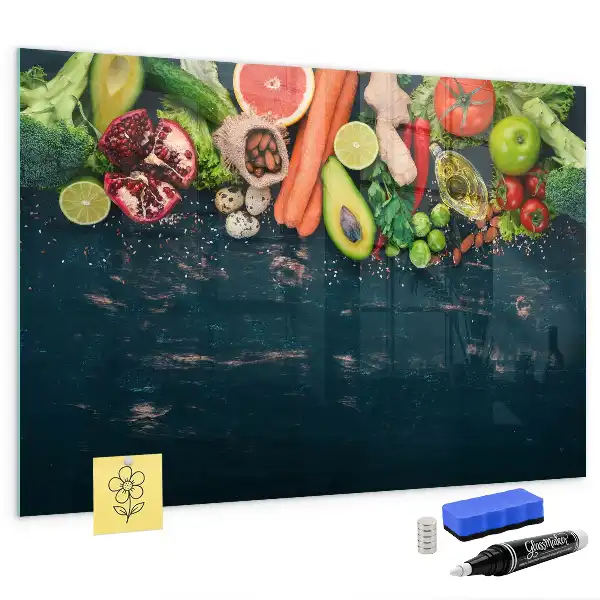 Pizarra magnética para dibujar modelo verduras en la mesa