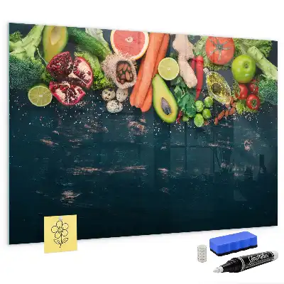 Pizarra magnética para dibujar modelo verduras en la mesa