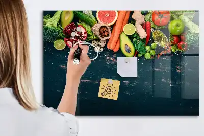 Pizarra magnética para dibujar modelo verduras en la mesa