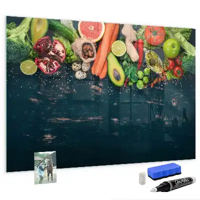 Pizarra magnética para dibujar modelo verduras en la mesa