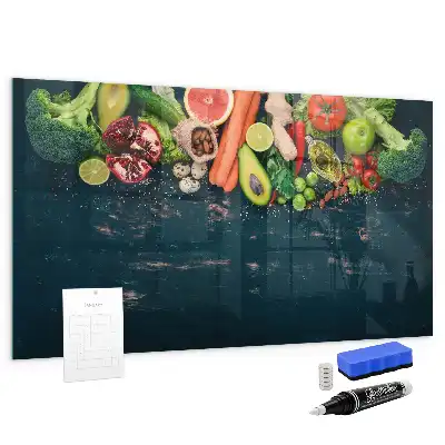 Pizarra magnética para dibujar modelo verduras en la mesa