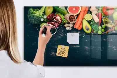 Pizarra magnética para dibujar modelo verduras en la mesa
