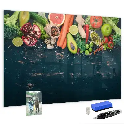 Pizarra magnética para dibujar modelo verduras en la mesa