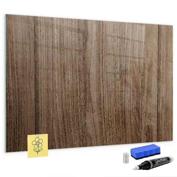Pizarra magnética con rotulador en madera oscura