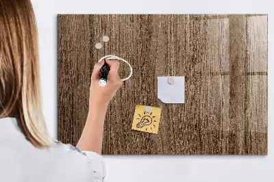 Pizarra magnética con rotulador en madera oscura