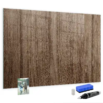 Pizarra magnética con rotulador en madera oscura