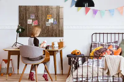 Pizarra magnética con rotulador en madera oscura