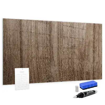 Pizarra magnética con rotulador en madera oscura