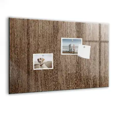 Pizarra magnética con rotulador en madera oscura