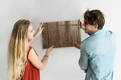 Pizarra magnética con rotulador en madera oscura
