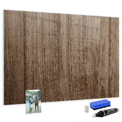 Pizarra magnética con rotulador en madera oscura