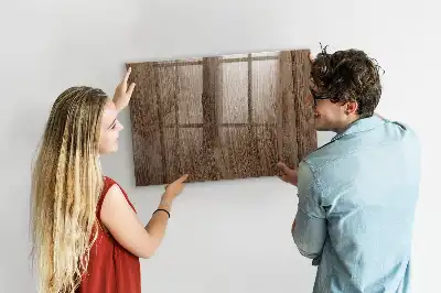 Pizarra magnética con rotulador en madera oscura