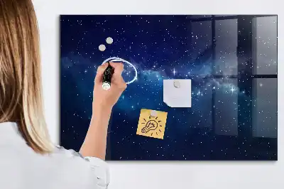 Pizarra magnética con rotulador diseño de cielo oscuro y estrellas
