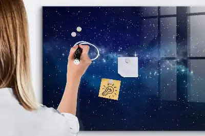 Pizarra magnética con rotulador diseño de cielo oscuro y estrellas