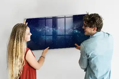 Pizarra magnética con rotulador diseño de cielo oscuro y estrellas