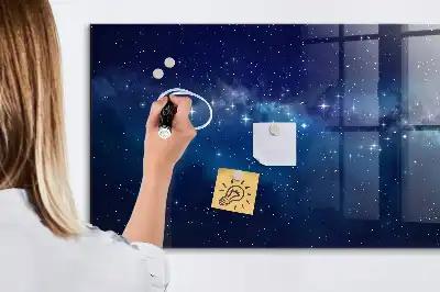 Pizarra magnética con rotulador diseño de cielo oscuro y estrellas