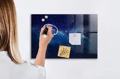Pizarra magnética con rotulador diseño de cielo oscuro y estrellas