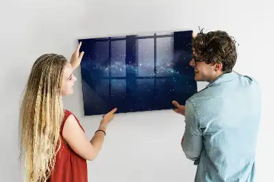 Pizarra magnética con rotulador diseño de cielo oscuro y estrellas