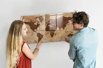 Mapa del mundo vintage pizarra magnética para dibujar