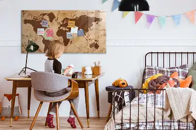 Mapa del mundo vintage pizarra magnética para dibujar