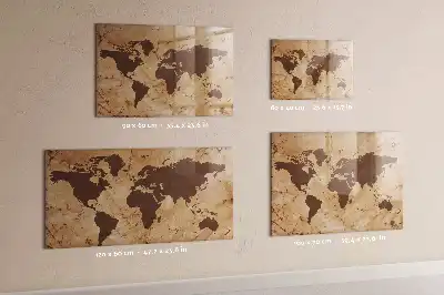 Mapa del mundo vintage pizarra magnética para dibujar