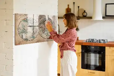 Mapa del globo terráqueo con pizarra magnética y rotulador
