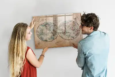 Mapa del globo terráqueo con pizarra magnética y rotulador