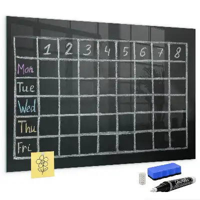 Pizarra magnética para dibujar con diseño de horario de clases