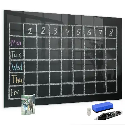 Pizarra magnética para dibujar con diseño de horario de clases