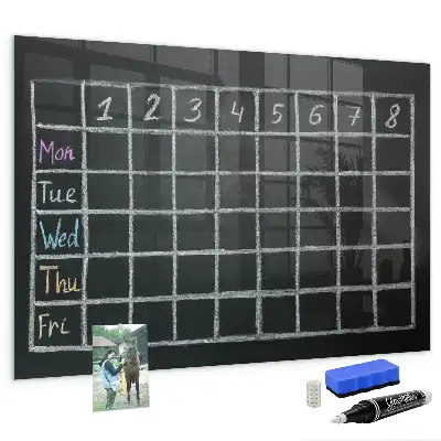 Pizarra magnética para dibujar con diseño de horario de clases