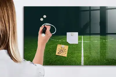Pizarra magnética para dibujar con diseño de campo de fútbol