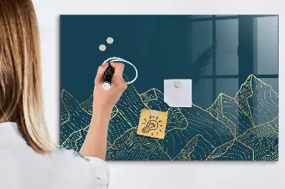 Pizarra magnética con rotulador diseño de montañas