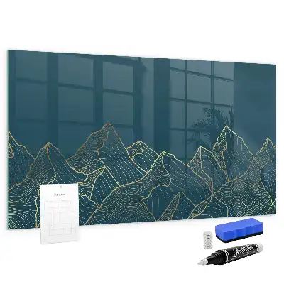 Pizarra magnética con rotulador diseño de montañas