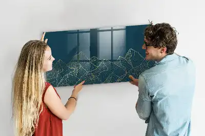 Pizarra magnética con rotulador diseño de montañas