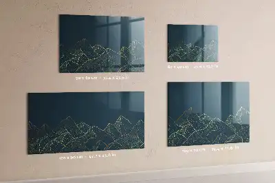 Pizarra magnética con rotulador diseño de montañas