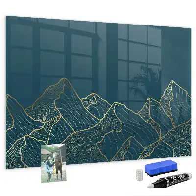 Pizarra magnética con rotulador diseño de montañas