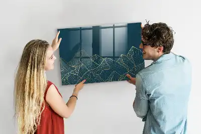 Pizarra magnética con rotulador diseño de montañas
