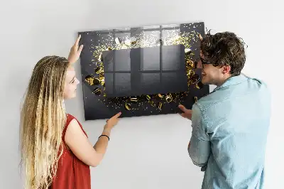 Pizarra magnética con rotulador y confeti dorado