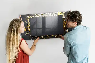 Pizarra magnética con rotulador y confeti dorado