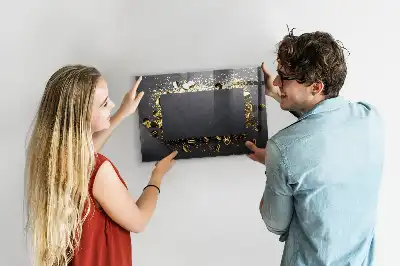 Pizarra magnética con rotulador y confeti dorado