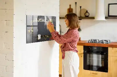 Pizarra magnética con rotulador y confeti dorado