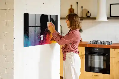 Pizarra magnética con rotulador diseño explosión de colores