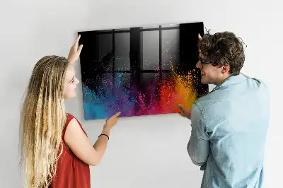 Pizarra magnética con rotulador diseño explosión de colores