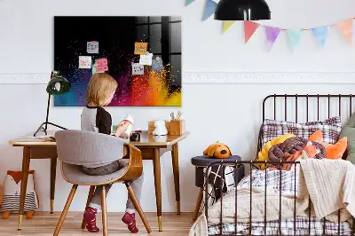 Pizarra magnética con rotulador diseño explosión de colores