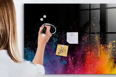 Pizarra magnética con rotulador diseño explosión de colores