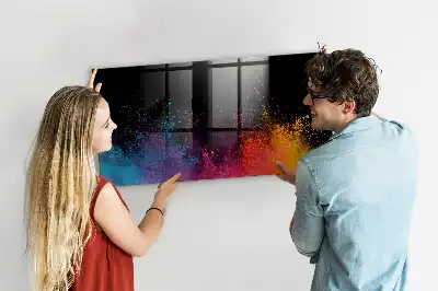 Pizarra magnética con rotulador diseño explosión de colores